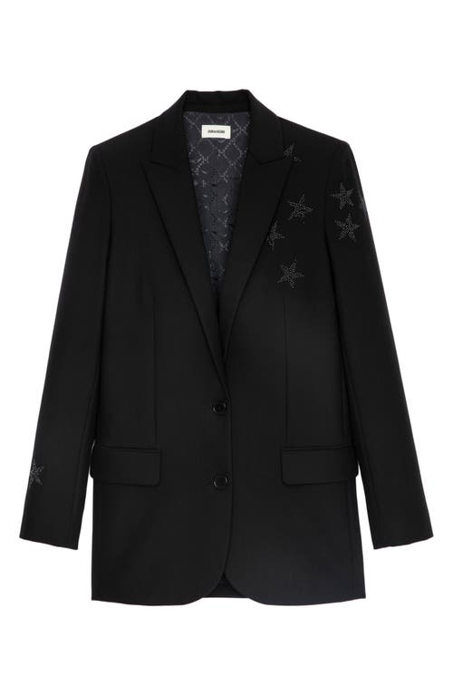 ZADIG & VOLTAIRE ZADIG & VOLTAIRE VIVA STRASS STAR EMBELLISHED BLAZER 