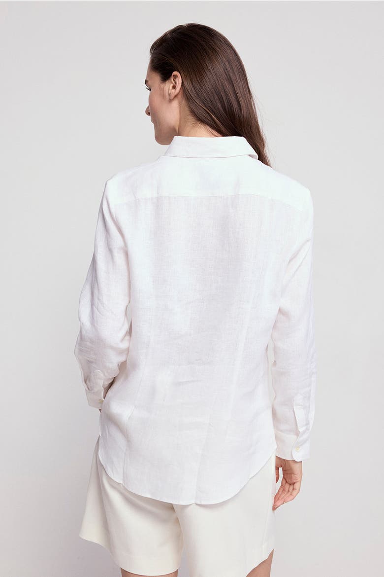 The Washed Linen Shirt, Alternate, color, White
