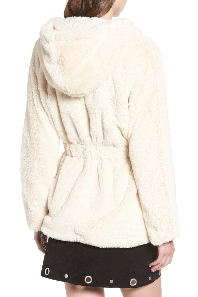 Faux Fur Hooded Jacket, Alternate, color, CREAM