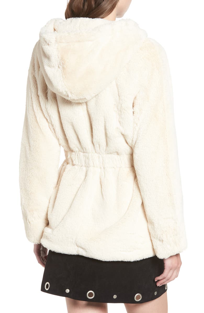 MOON RIVER Faux Fur Hooded Jacket, Alternate, color, 