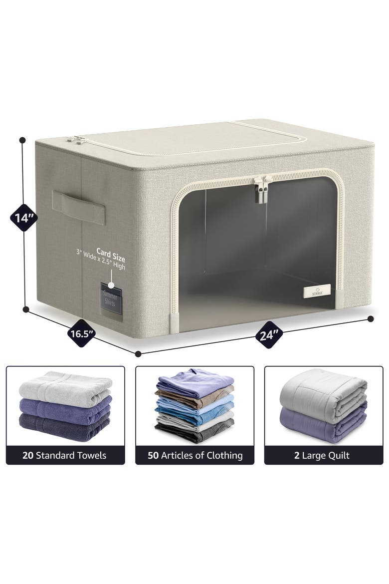 4-Pack Jumbo Foldable Storage Boxes, Alternate, color, BEIGE