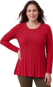 Jessica London Chevron Fit & Flare Sweater