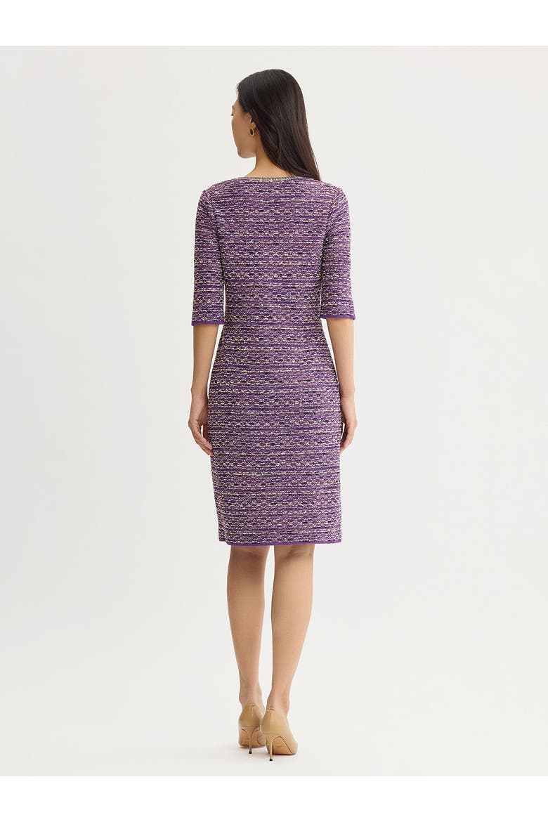 Lurex Eyelash Ribbon Knit Sheath Dress, Alternate, color, Fresh Purple/Biscotti/Black