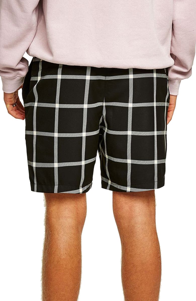 Topman Windowpane Swim Trunks, Alternate, color, 