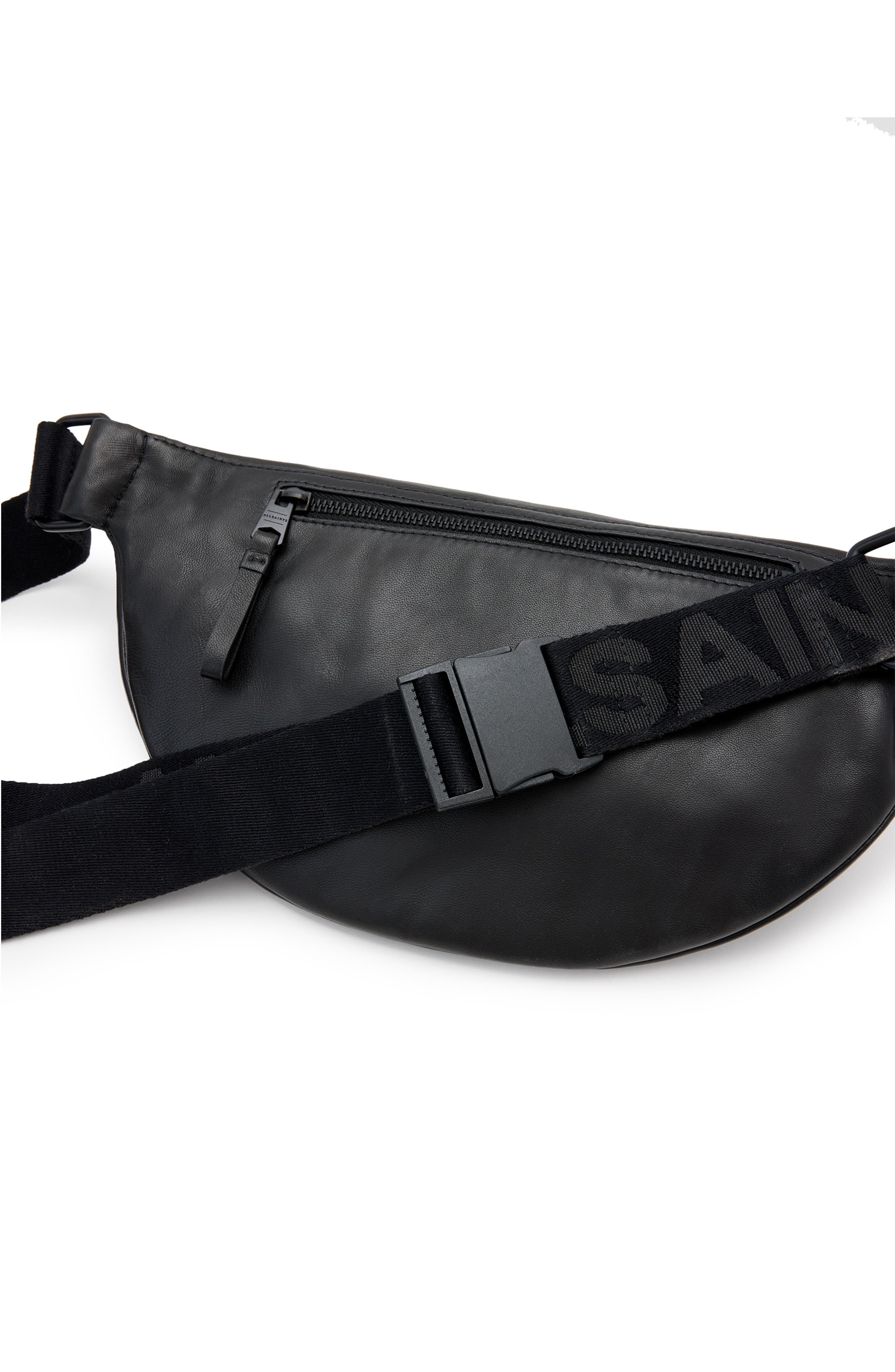 AllSaints Itoko Lambskin Leather Bum Bag, Alternate, color, 