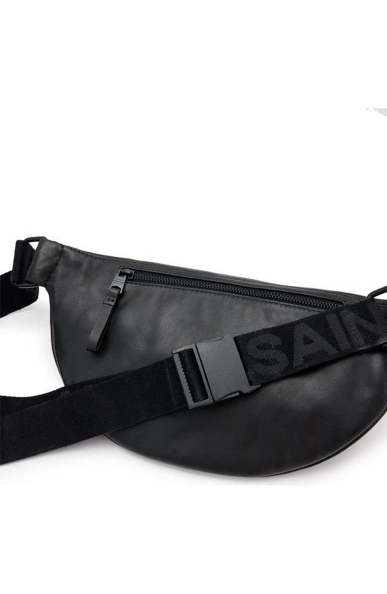 AllSaints Itoko Lambskin Leather Bum Bag, Alternate, color,