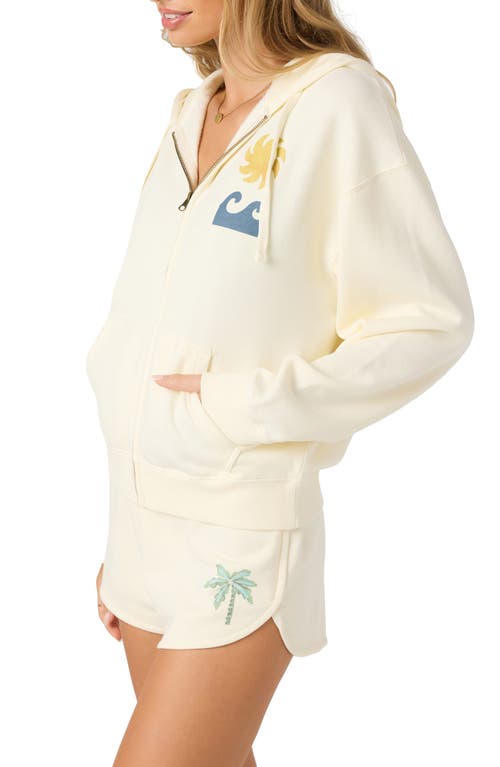 O'neill Atwood Palma Graphic Zip-up Hoodie In White
