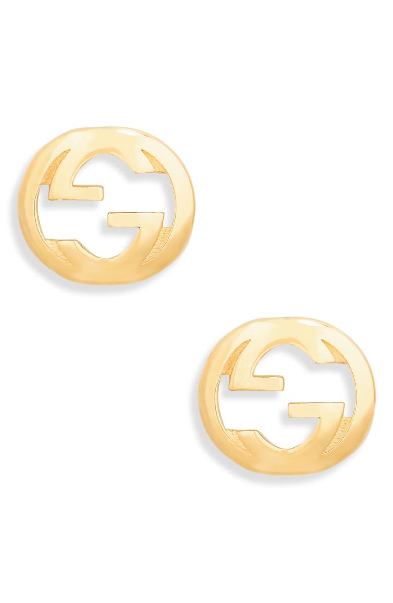 Gucci Interlocking G Stud Earrings, Main, color, Gold