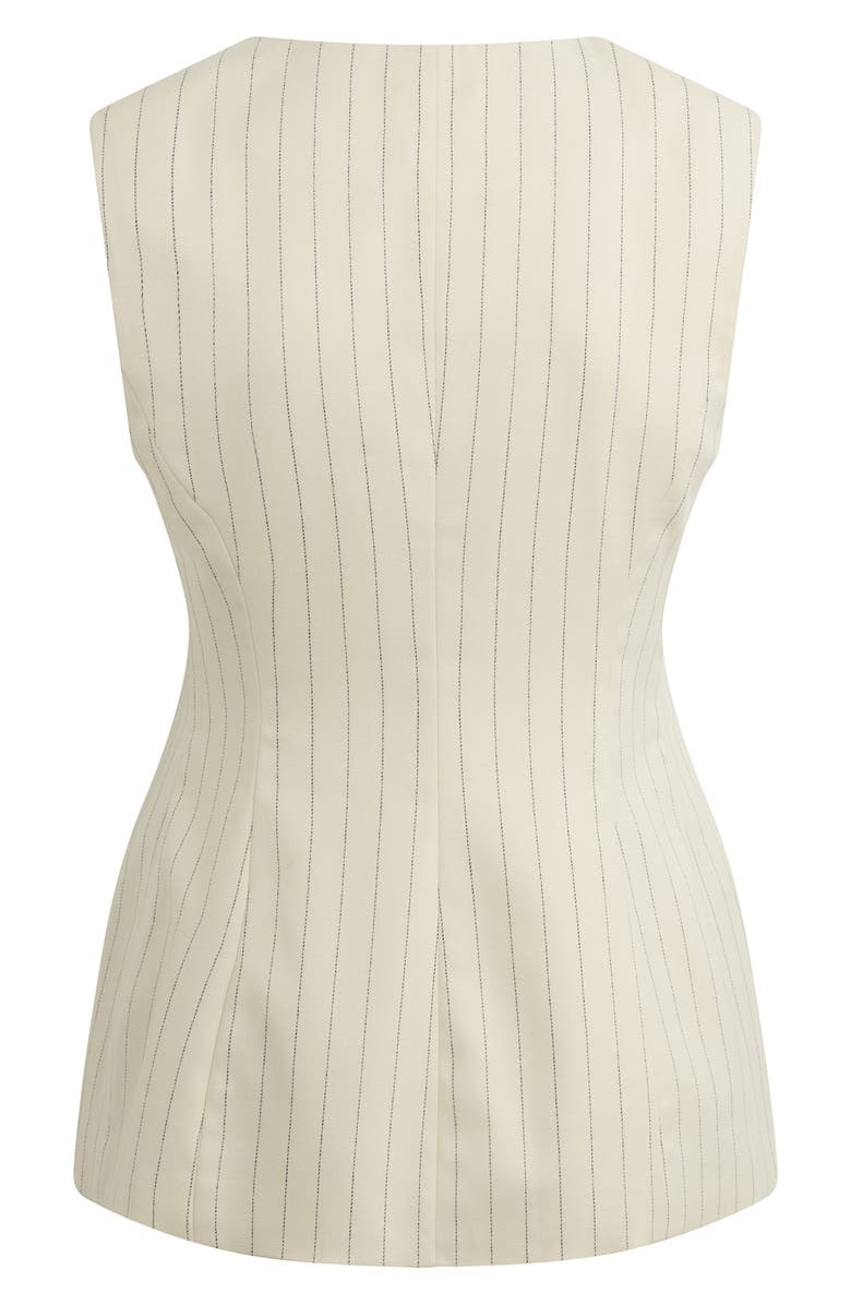 Favorite Daughter The Diana Pinstripe Vest, Alternate, color, Ivory/ Navy Pinstripe