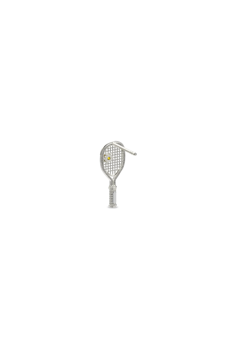 The Tennis Racket Stud Earring, Yellow Diamond, Alternate, color, Silver / Yellow Diamond