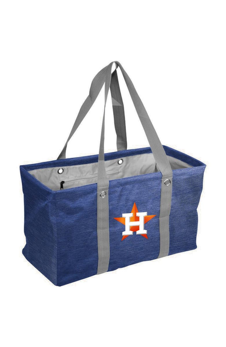 LOGO BRANDS Houston Astros Crosshatch Picnic Caddy Tote Bag, Main, color, Navy