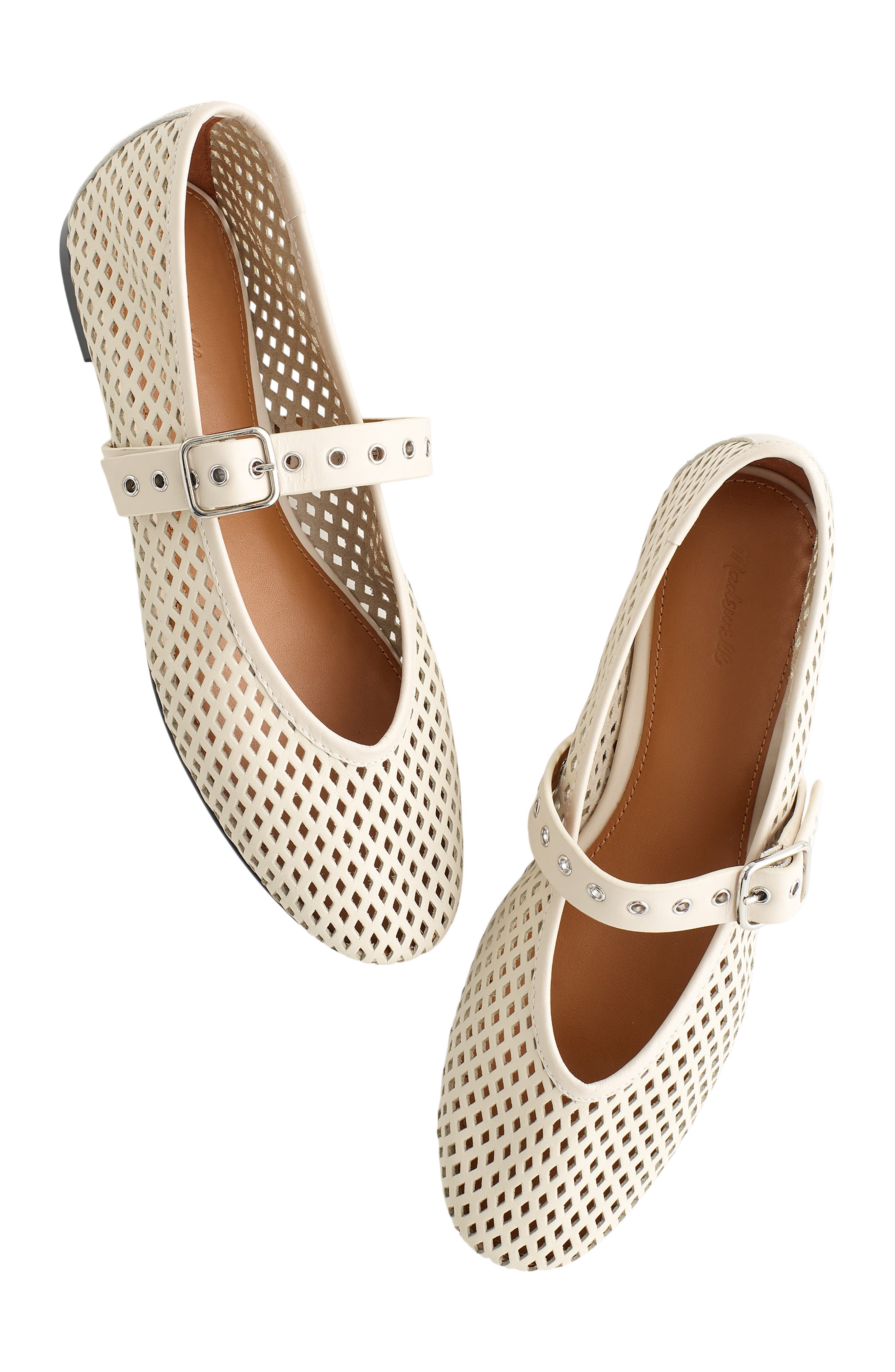 The Remy Perforated Mary Jane Flat, Alternate, color, VINTAGE MUSLIN