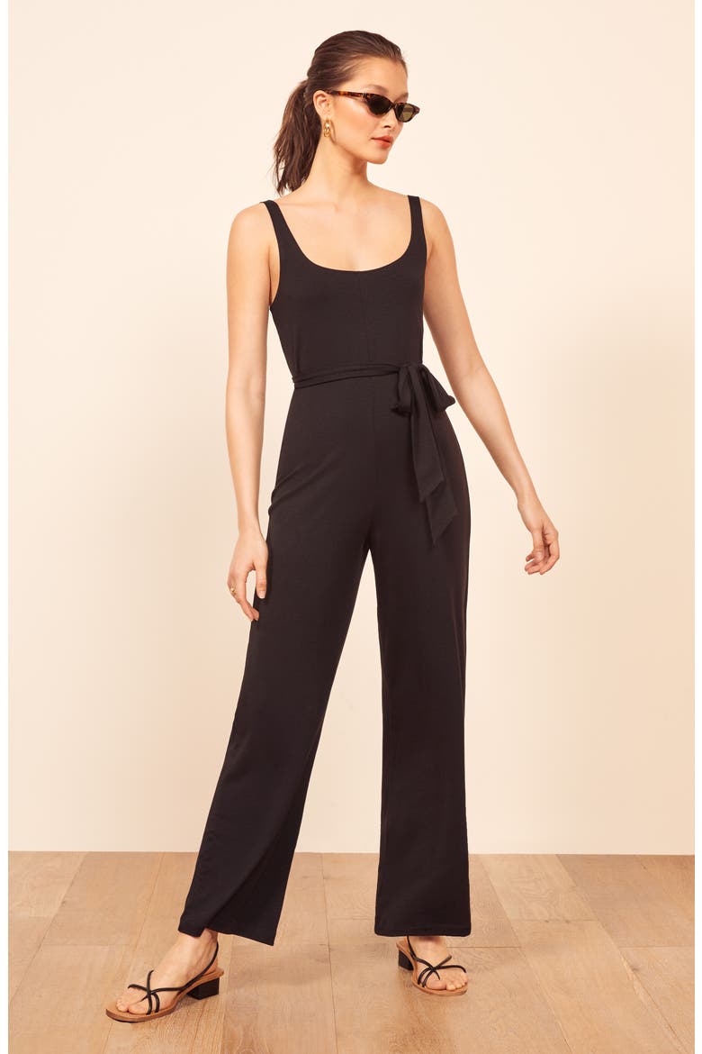 June Sleeveless Jumpsuit, Alternate, color, BLACK