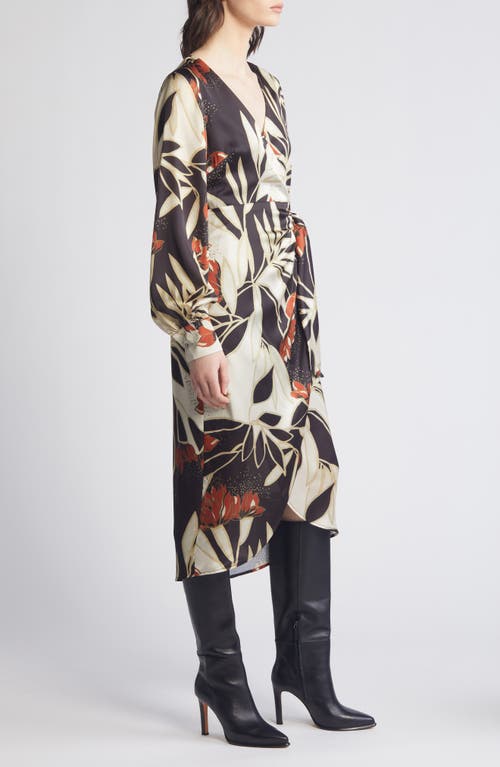 Shop Sam Edelman Protea Long Sleeve Satin Wrap Dress