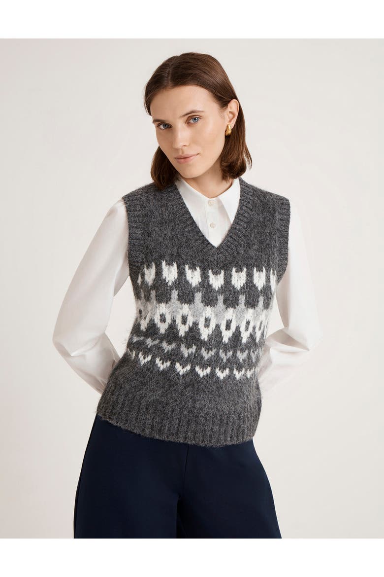 Knitted Vest, Main, color, Grey Marl