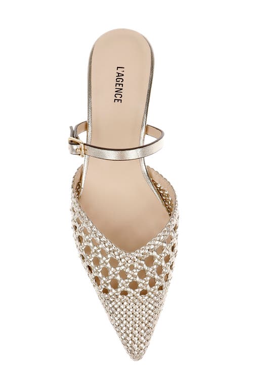 L Agence L'agence Jacklyn Mary Jane Pointed Cap Toe Mule In Gold