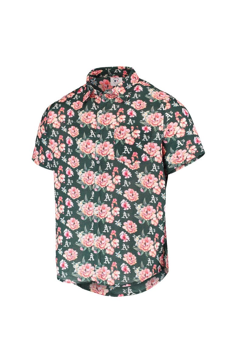 FOCO Men's FOCO Green Oakland Athletics Floral Linen Button-Up Shirt, Alternate, color, Green