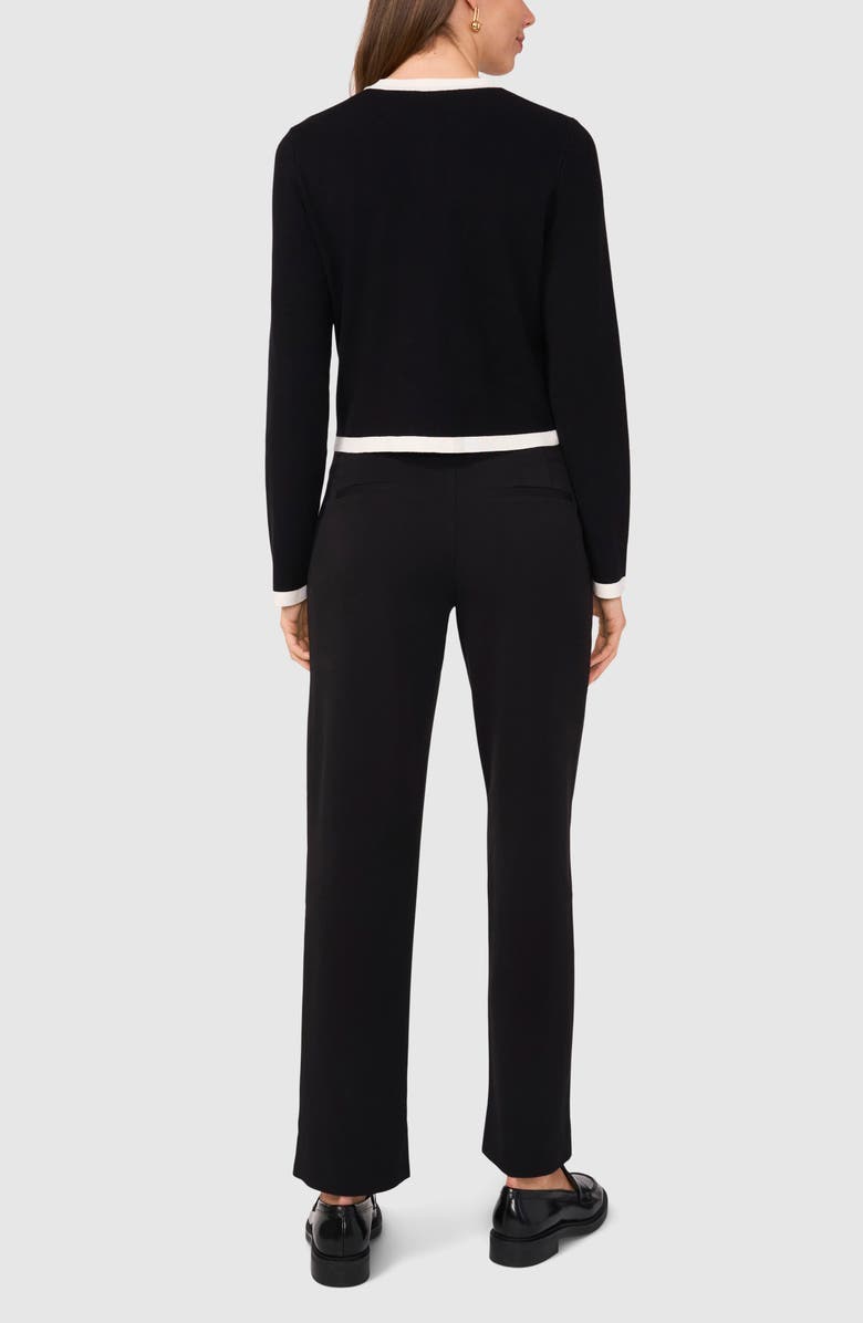 Halogen<sup>®</sup> Contrast Trim Cardigan, Alternate, color, Rich Black