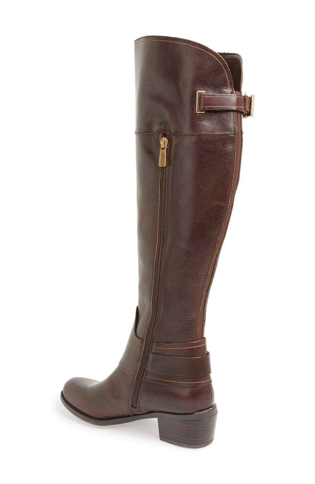 'Basira' Leather Riding Boot, Alternate, color, BROWN WIDE CALF