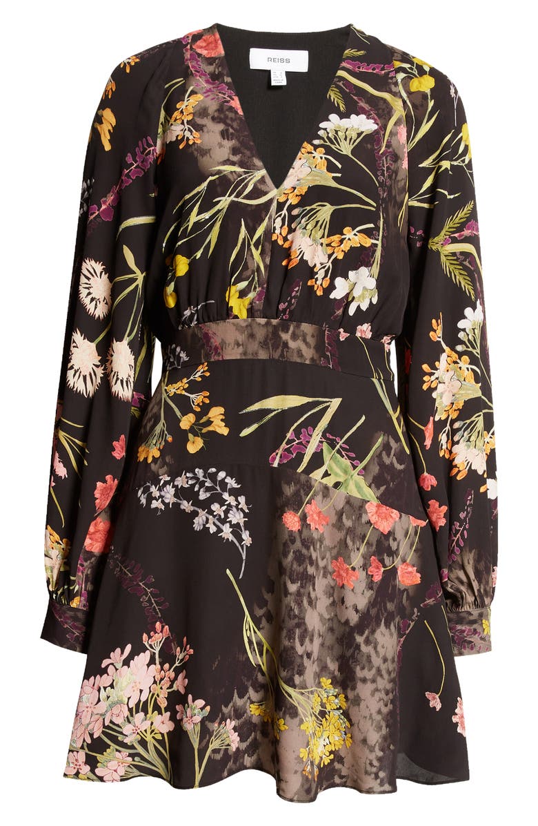 Reiss Keira Floral Long Sleeve Minidress, Alternate, color,