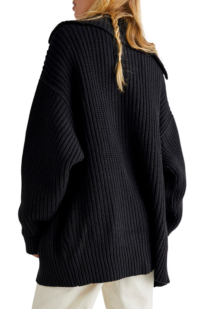 Free People Swim Too Deep Cardigan, Alternate, color, Black