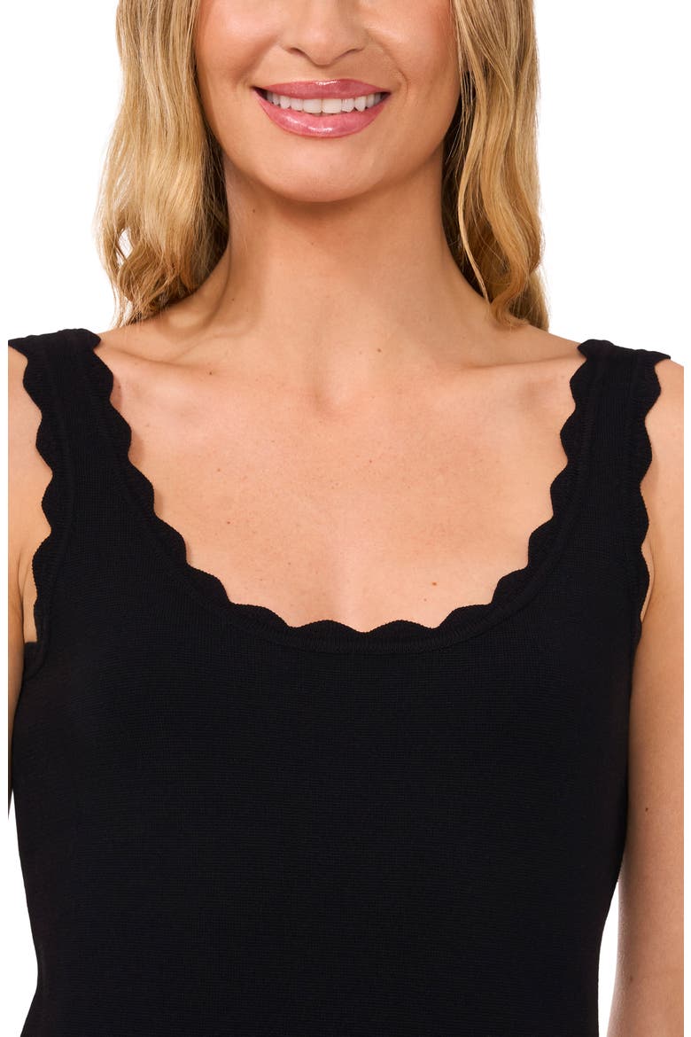 Scallop Trim Knit Sweater Tank, Alternate, color, RICH BLACK