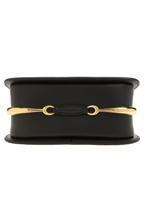Rabanne The Small Ring Leather Shoulder Bag In Black