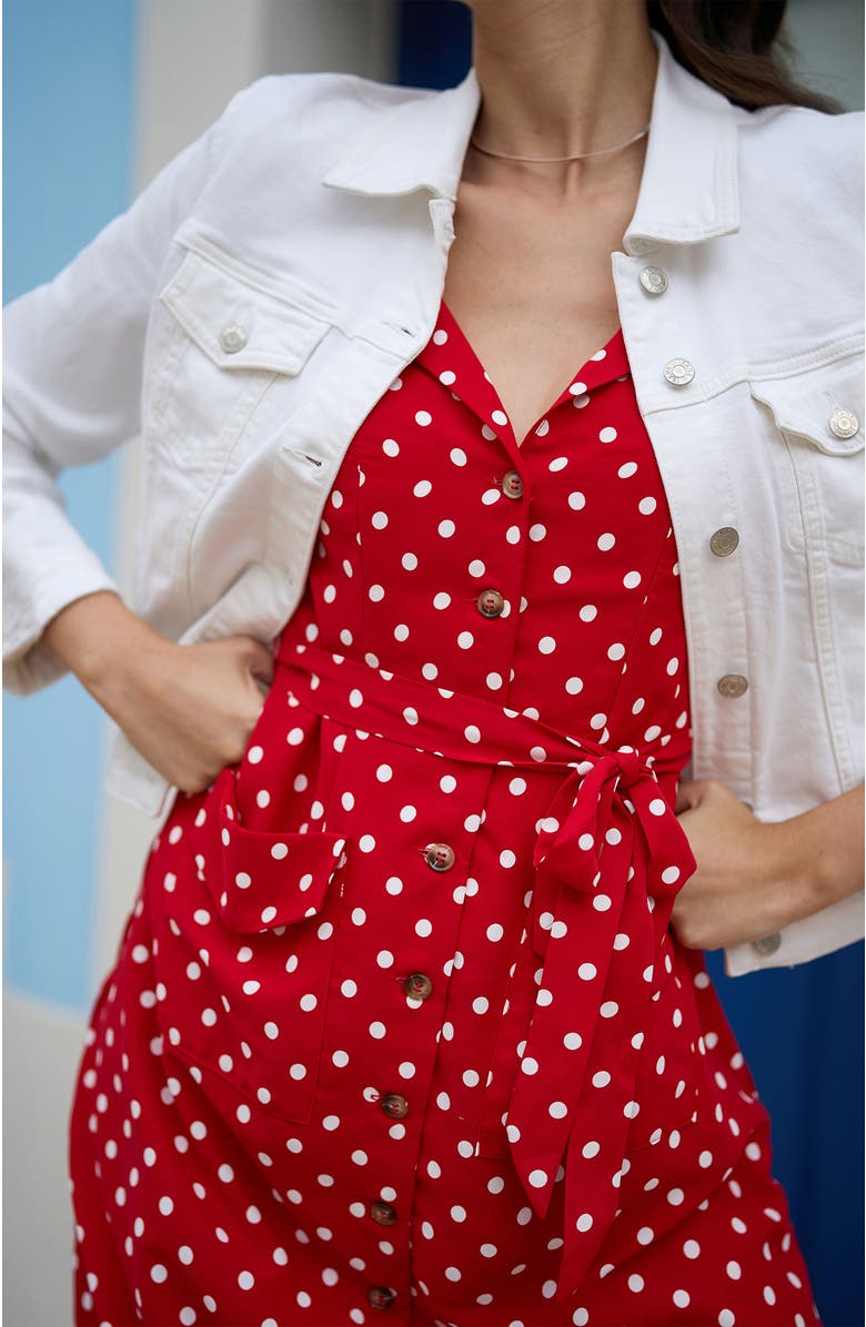 Yumi Stretch Cotton Denim Jacket, Alternate, color, White