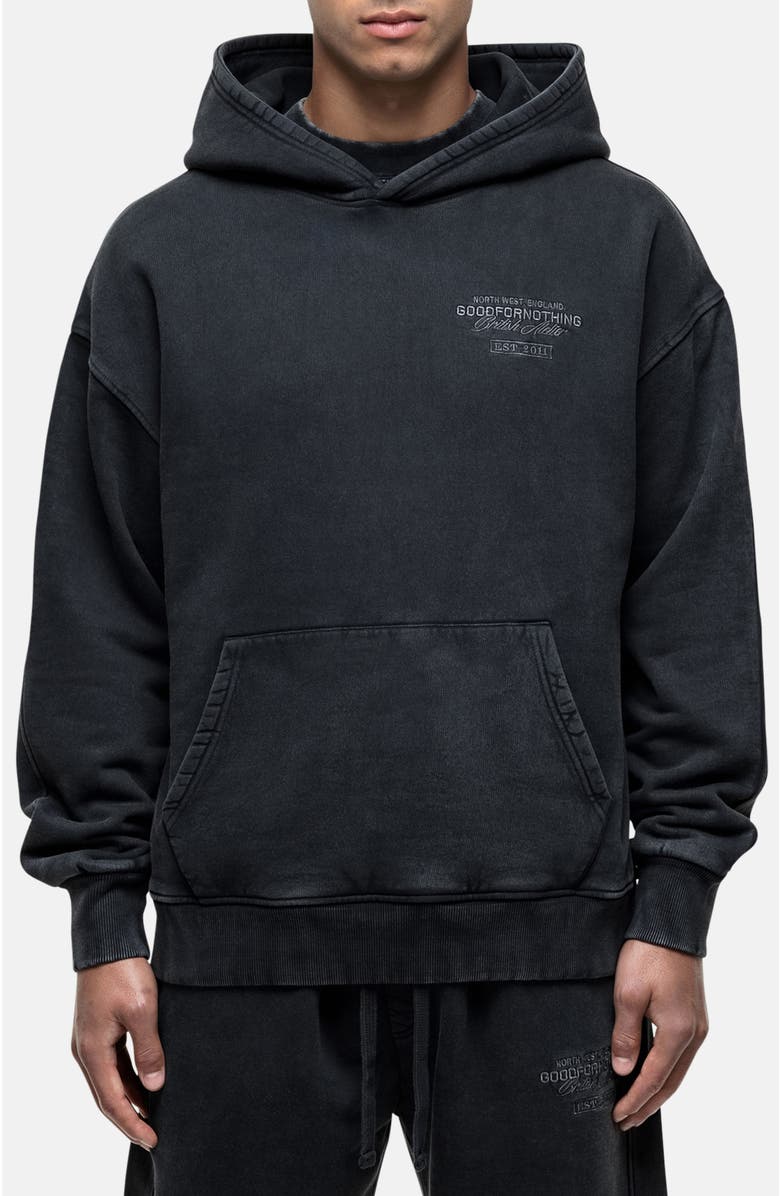 Good For Nothing Vintage Washed Black Atelier Hoodie, Main, color, Black