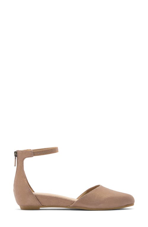 Eileen Fisher Ingle Ankle Strap Flat In Platinum Tan