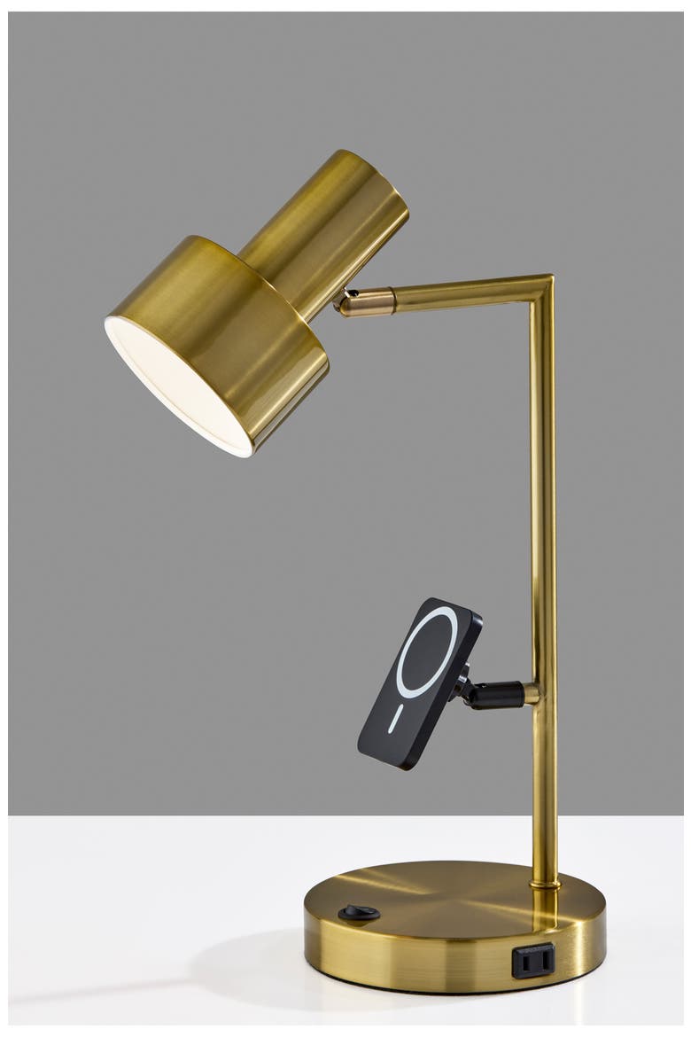 Rowe Supercharger LED Desk Lamp, Alternate, color, ANTIQUE BRASS
