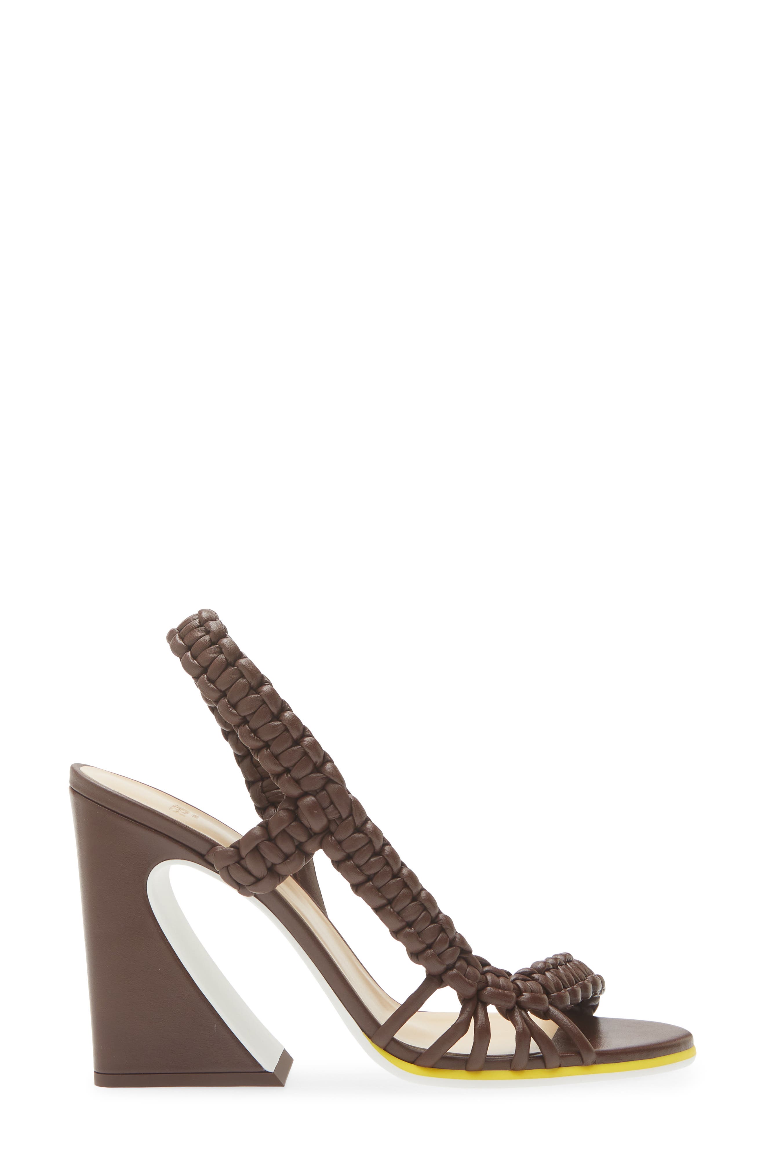 Fendi Arco Slingback Sandal, Alternate, color, F1vnn Mahogany Gial Bianco