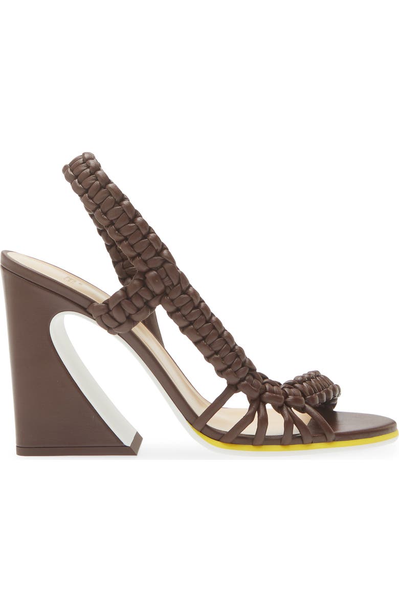 Fendi Arco Slingback Sandal, Alternate, color, F1vnn Mahogany Gial Bianco