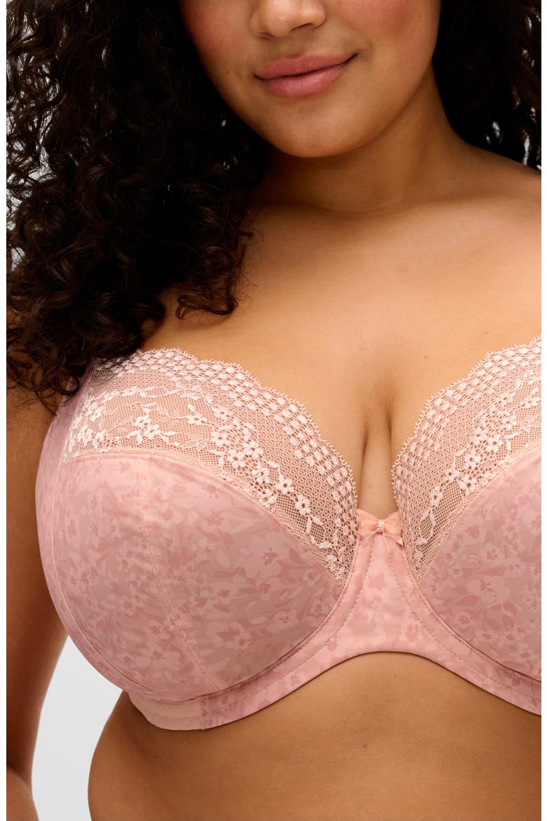 Lucie Full Figure Underwire Plunge Bra, Alternate, color, PALE BLUSH