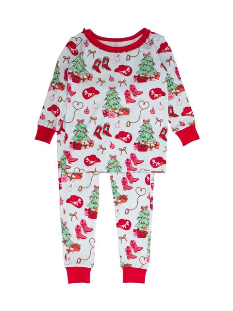 SoftSnooze Ruffle Long Sleeve Pajama Set, Signature Rear Ruffles (Toddler)
