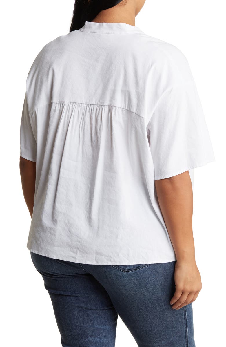 Vince Flutter Sleeve Linen Blend Top, Alternate, color,