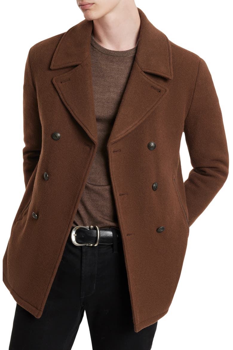 Carlos Wool Blend Peacoat, Main, color, EARTH BROWN