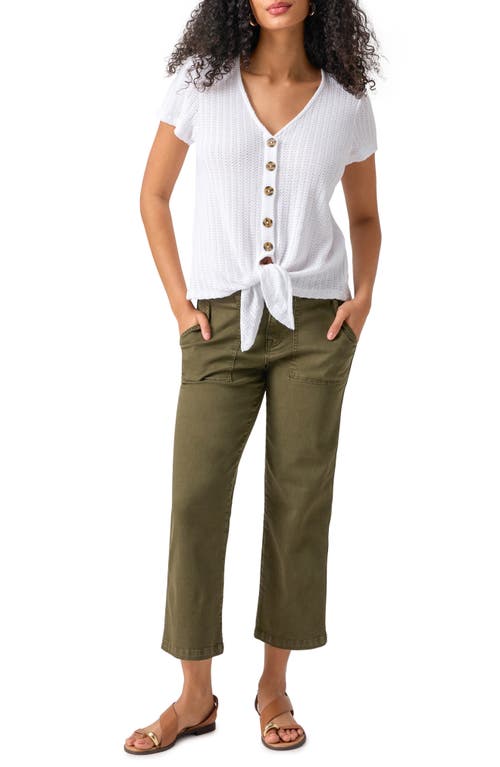 Sanctuary By My Side Tie Hem Pointelle Top In White
