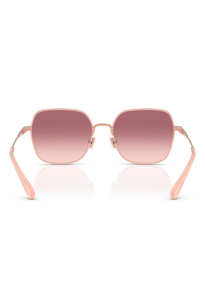 57mm Irregular Round Sunglasses, Alternate, color, SHINY ROSE GOLD / VIOLET PINK