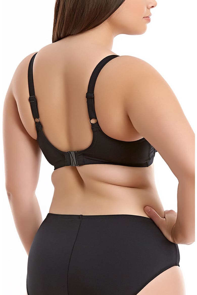 Essentials Underwire Plunge Bikini Top, Alternate, color, BLACK