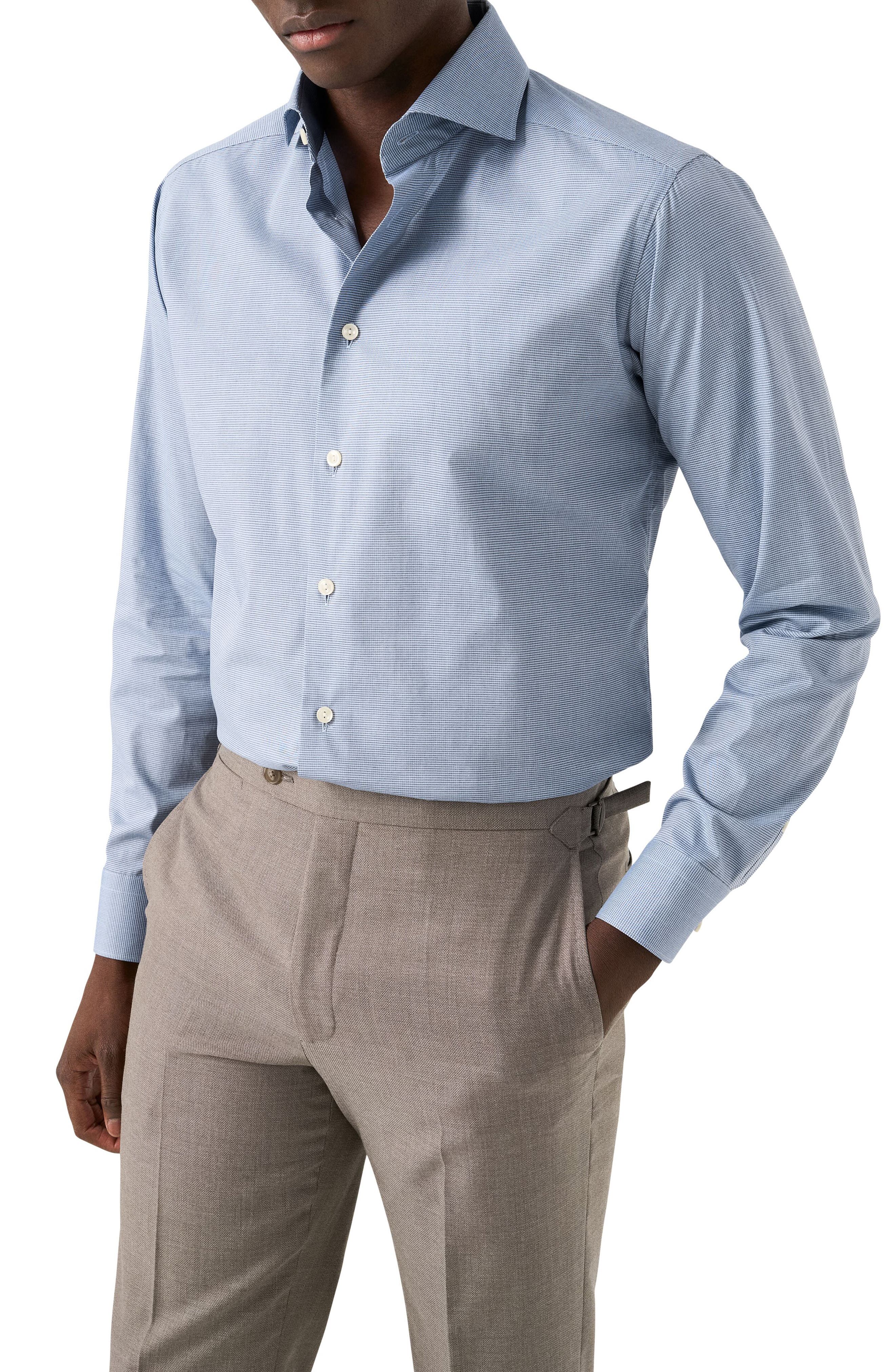 Eton Contemporary Fit Microcheck Shirt
