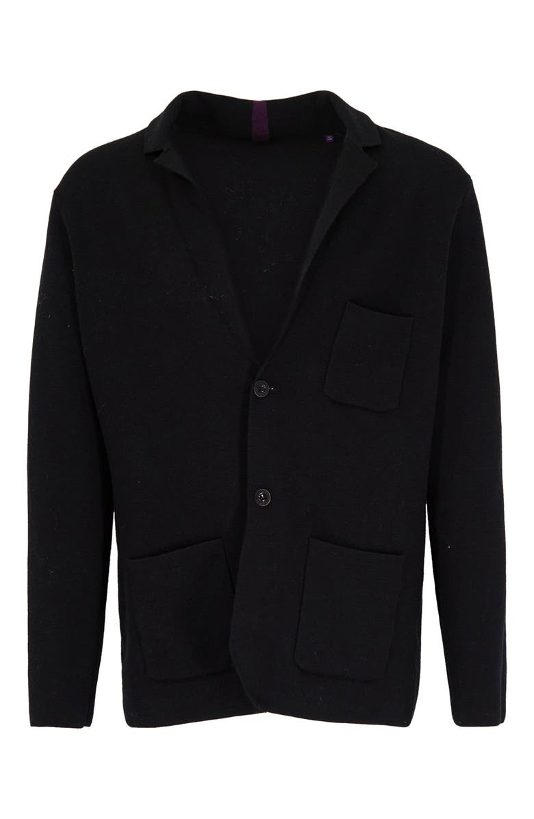 Lords of Harlech Jacob Merino Wool Sweater Blazer, Alternate, color, Black