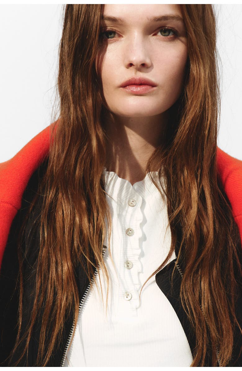 H&M Overlocked jersey top, Alternate, color, White