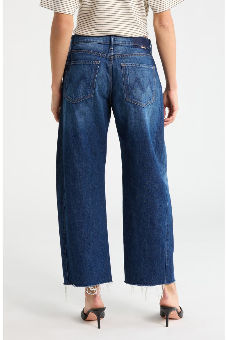 Mid Rise Frayed Barrel Leg Jeans, Alternate, color, UNPLUGGED