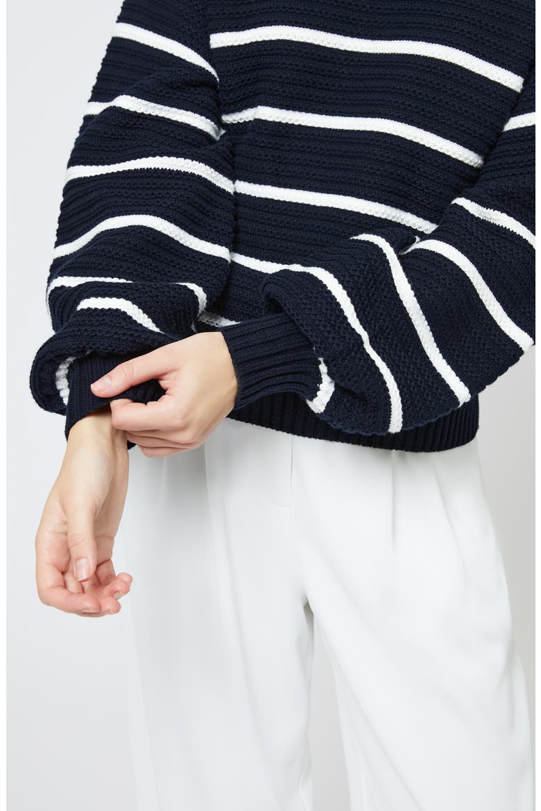 Lily Mozart Stripe Cotton Sweater, Alternate, color, NAVY SUMMER WHITE