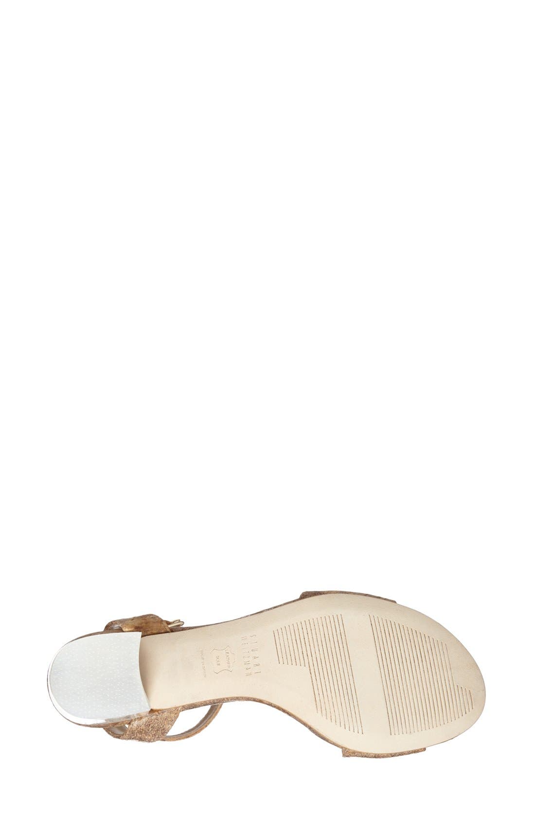 Anklet Sandal, Alternate, color, ORO CARRARA CORK LEATHER
