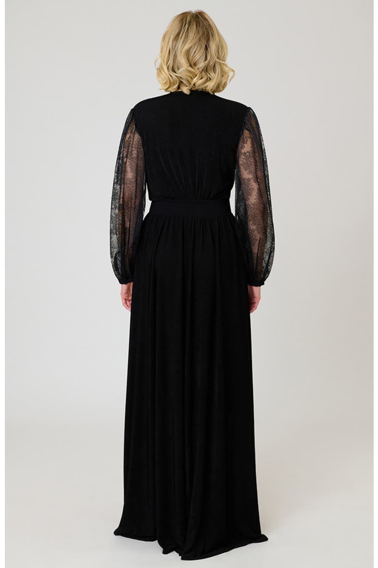 Billow Long Sleeved Hollywood Duster, Alternate, color, Black Solid