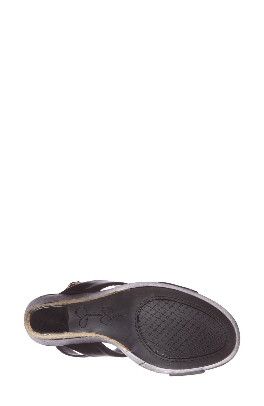 'Anika' Espadrille Wedge Sandal, Alternate, color, BLACK