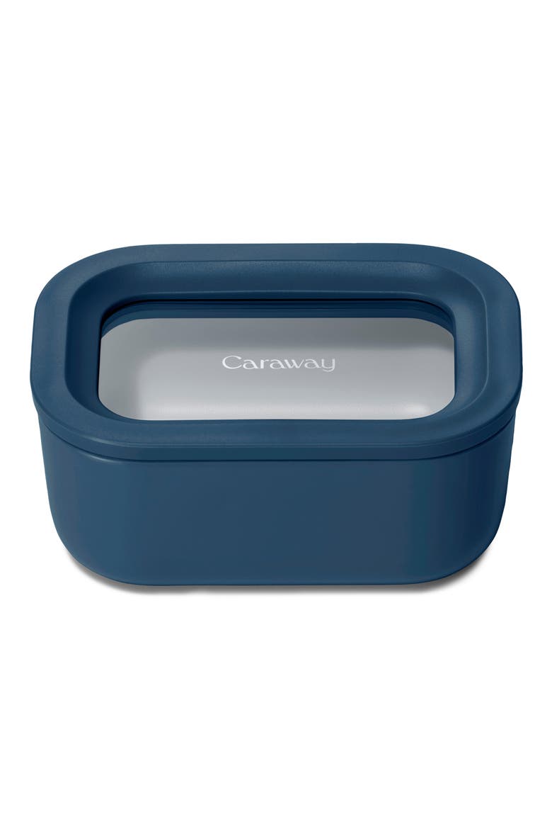 Mini Rectangle Glass Food Storage Container, Main, color, NAVY