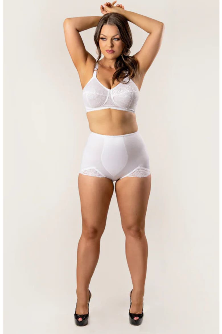 Light Shaping Panty with comfort V-Leg lace design, Alternate, color, White